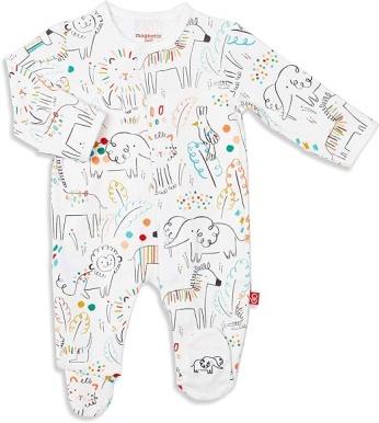 Magnetic Me Footie Pajamas - 100% Organic Cotton Baby Pajamas - Quick Magnetic Fastener Sleeper for Baby Boy and Girl